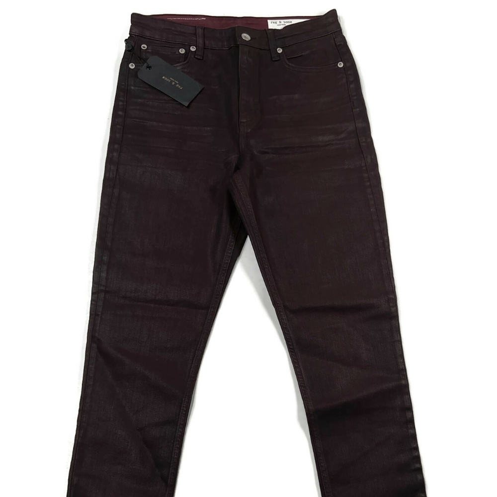 Rag & Bone Womens Nina High Rise Coated Plum Skinny Jeans 29 New NWT $255 Purple